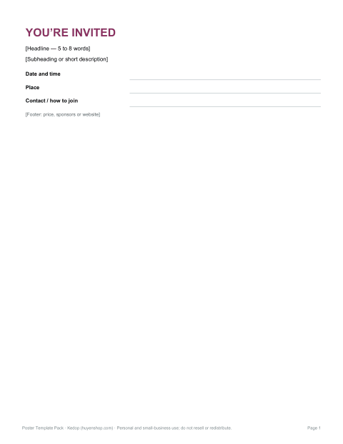 Preview of the first page of Event poster (DOCX)