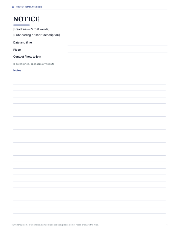Preview of Printable Notice Poster Template